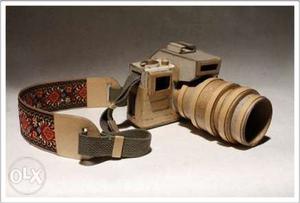 Brown And Gray Wooden Camera Ornament