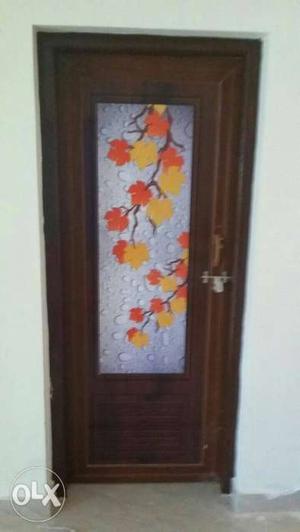 Brown, White, And Red Wooden Door