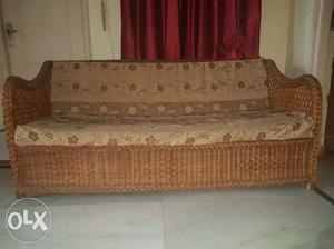 Cane sofa with cushion 3seater in good condition