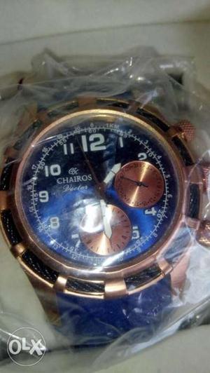 Chairos branded watch, chronograph, box peice,