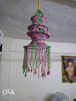 Green And Pink Hanging Decor