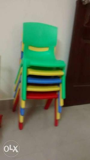 Green And Red Plastic Chair
