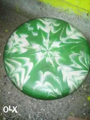 Green And White Ceramic Plate