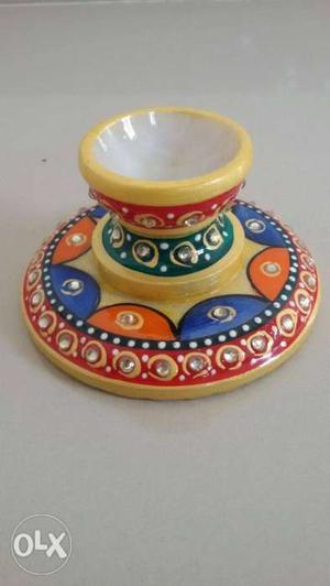 Marble Diya...very attractive..brand new..used in puja..also