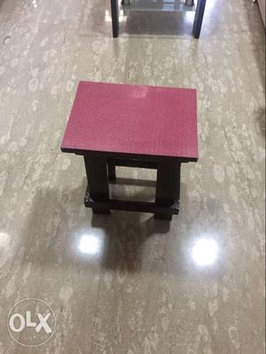 Red And Brown Wooden Stool