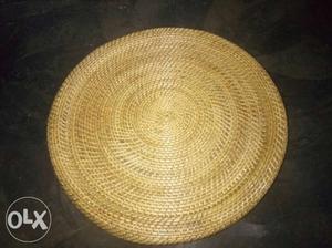 Round Brown Wicker Table Mat
