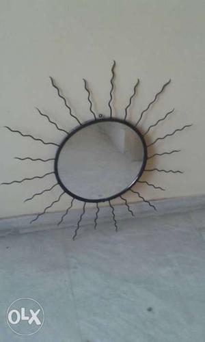 Round Mirror With Black Frame