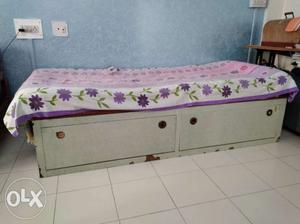 Single bed with storage 6 by 3 Made of wood