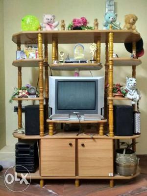 TV stand with TV also working good condition
