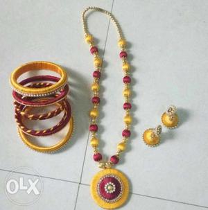 Yellow And Red silk thread set