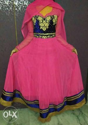 Anarkali suite One time wear only Pink colour