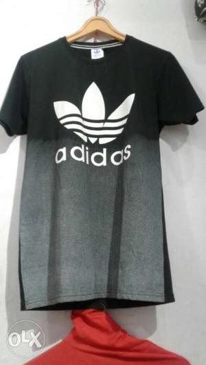 Black And Gray Adidas Ombre Crew-neck T-shirt
