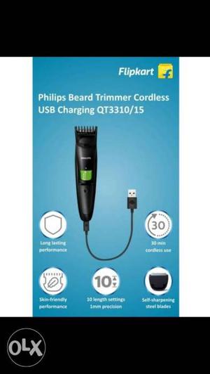 Black Philips Cordless Beard Trimmer 