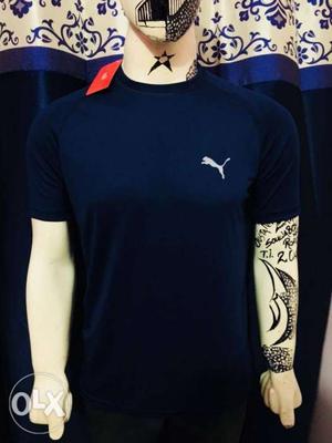 Blue PUMA Crew-neck T-shirt