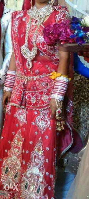 Bridal blood red lehnga for sale