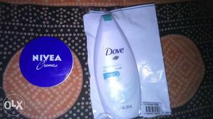 Dove sensitive skin body wash and NIVEA Creme