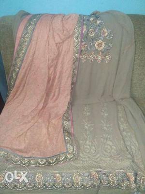 Dupatta shiffon with all over embroidery