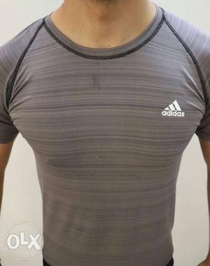 Men's Gray Adidas Crew-neck Shirt