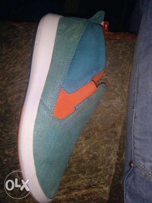 Orange And Blue Slip-on Shoe
