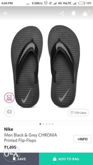 Pair Of Black Nike Chroma-printed Flip-flops