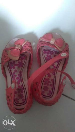 Pair Of Pink Leather Sandals