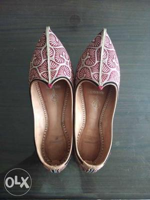 Pair Of Red-and-silver Jutti Shoes