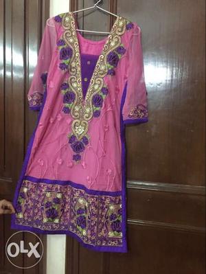 Pink And Purple Floral Traditional Dress