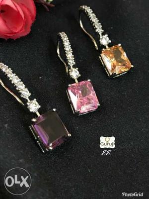 Pink stone earrings available. brand new, never