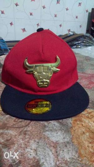 Red And Black Chicago Bulls Fitted Cap