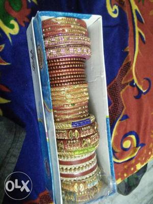 Red And Brown Floral bangles