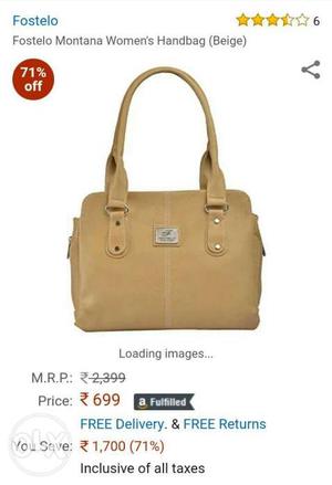 Women's Beige Fostelo Montana Handbag