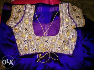 Women's Purple And Gold-colored Tote Bag