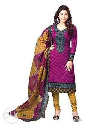 Women's Purple And Red Traditional Dress