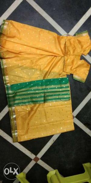 Yellow And Green Textile Lot