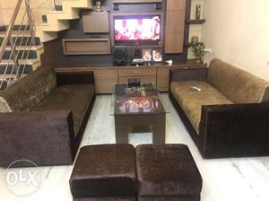 8 sets new sofa with table with 2 puffies brand