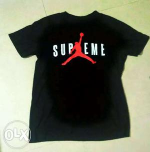 Black And White Air Jordan X Supreme T-shirt