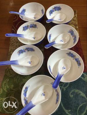 Blue And White Floral Bowl Set of 7 number