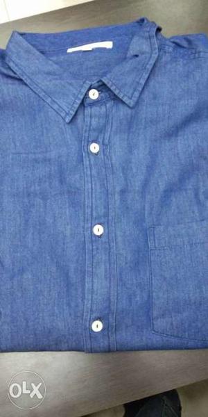 Blue Denim Shirt with full sleeves Size 50 Brand New