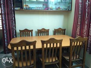 Dining table teak wood with six chairs