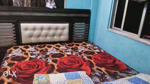 Double bed with 6" mattress and two side table