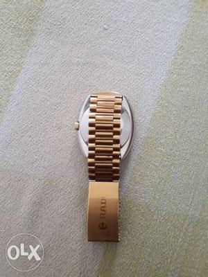 Gold-colored Watch With Link Band