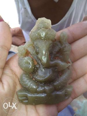 Green Wax Ganesha Figure