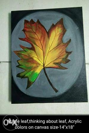 Maple leaf thinking about leaf acrylic color on