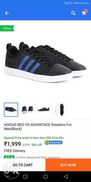 Pair Of Black Adidas Shoes