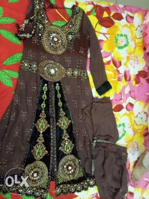 Pakistani stiched suit with work and embroidary