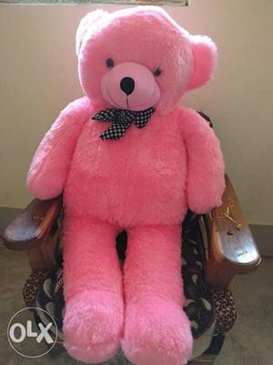 Pink And Black Bear Plush Toy
