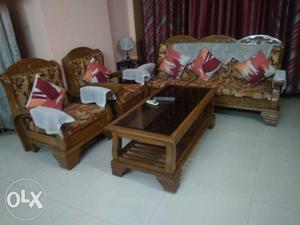 Pure teak wood 3+1+1 sofa set