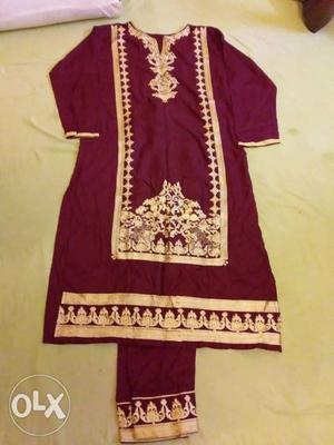 Purple And White Floral Traditional Dress