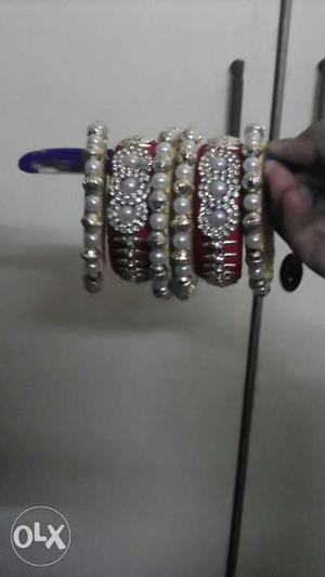 Silk thread jewellery in kundan work