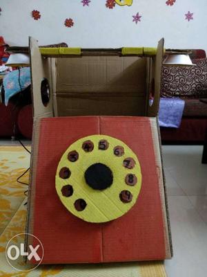 Telephone made of cardboard cartan for fancy dress